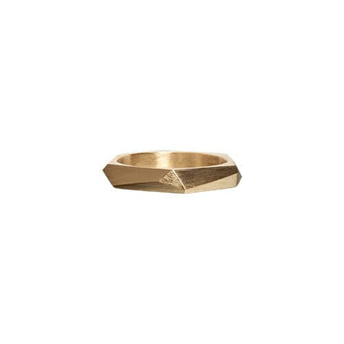 Thin Facet Ring, 18 kt. Gold