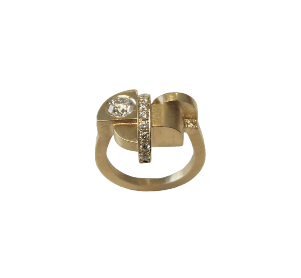 1920 Ring L, 18 kt. Guld, Diamanter - Billede 2
