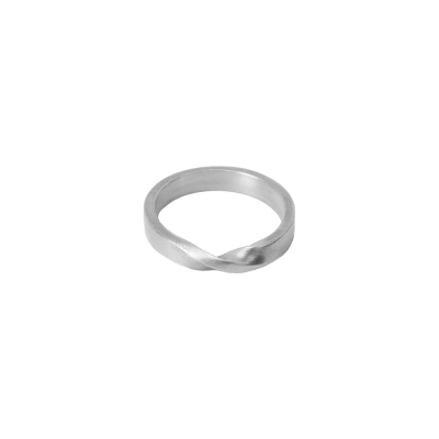 Small Twist Ring, Edgy, Wide, Sølv